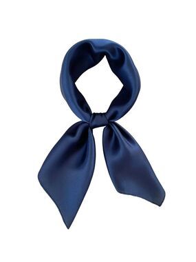 Dark Blue Satin Scarf 19x19, Western Cowboy Cowgirl Bandana, Boho Coastal Ranch